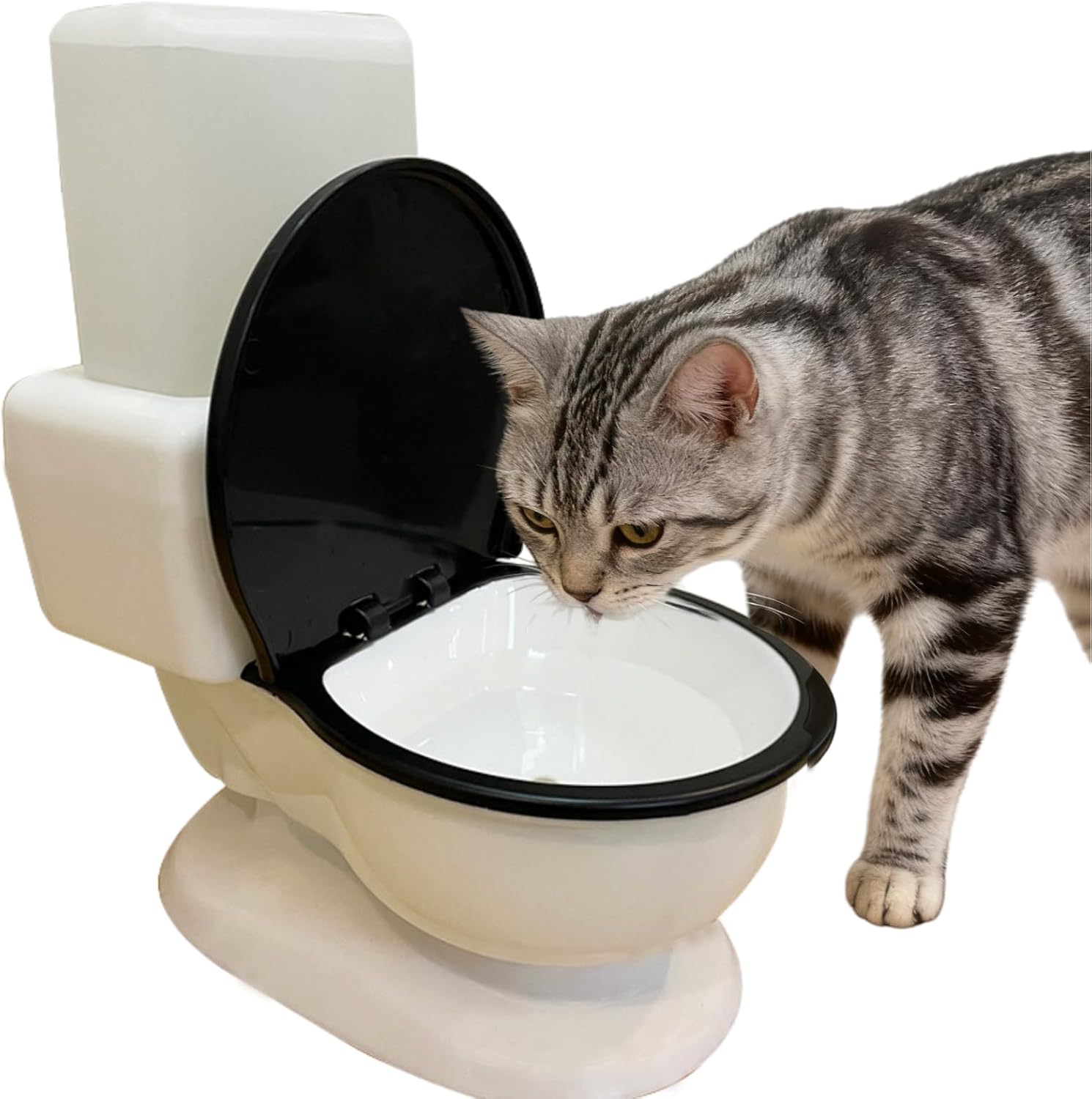 Bebedero para Gatos en Forma de Inodoro, Fuente de Agua por Gravedad