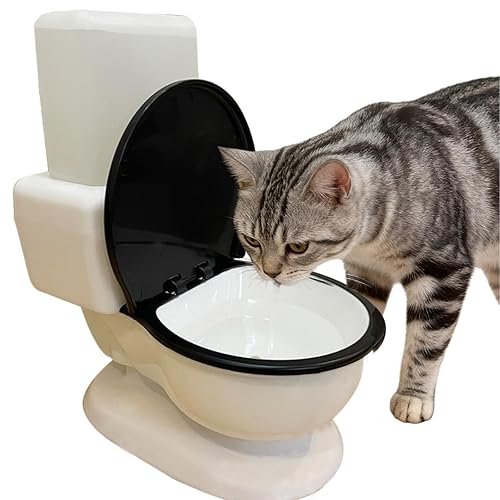 Cat Water Dispenser,Funny Toilet Shaped Pet Gravity Bowl, Automatic Flow