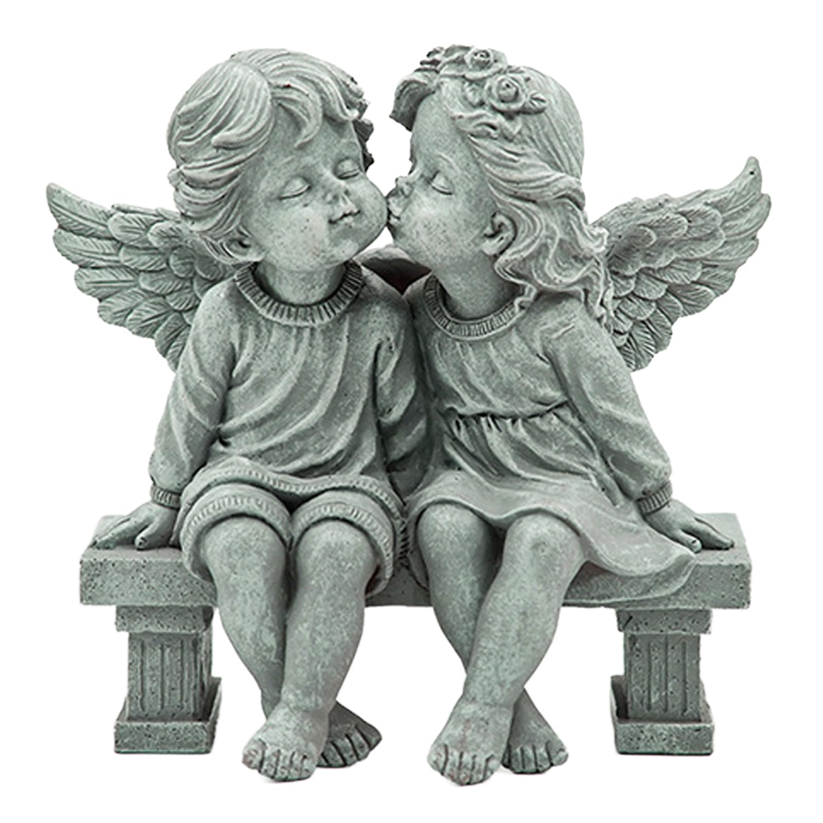 Statua da giardino per bambini e ragazzo, scultura decorativa per bambini, in resina, impermeabile, per cortile, patio, aiuola