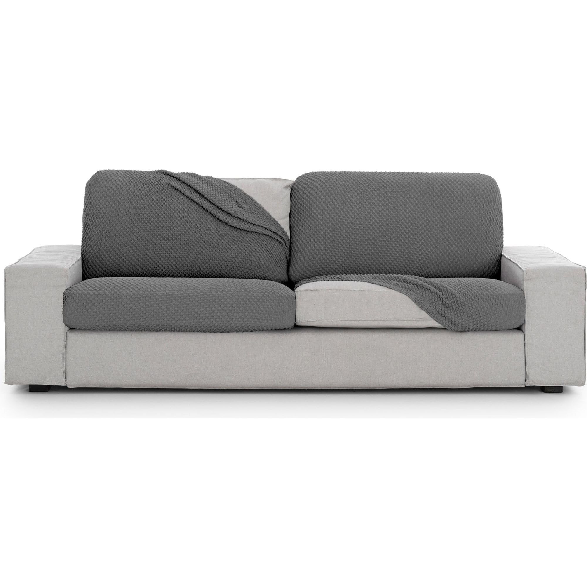 Housse de canapé universelle XL gris foncé ECOMMERC3 pour dossier et assise