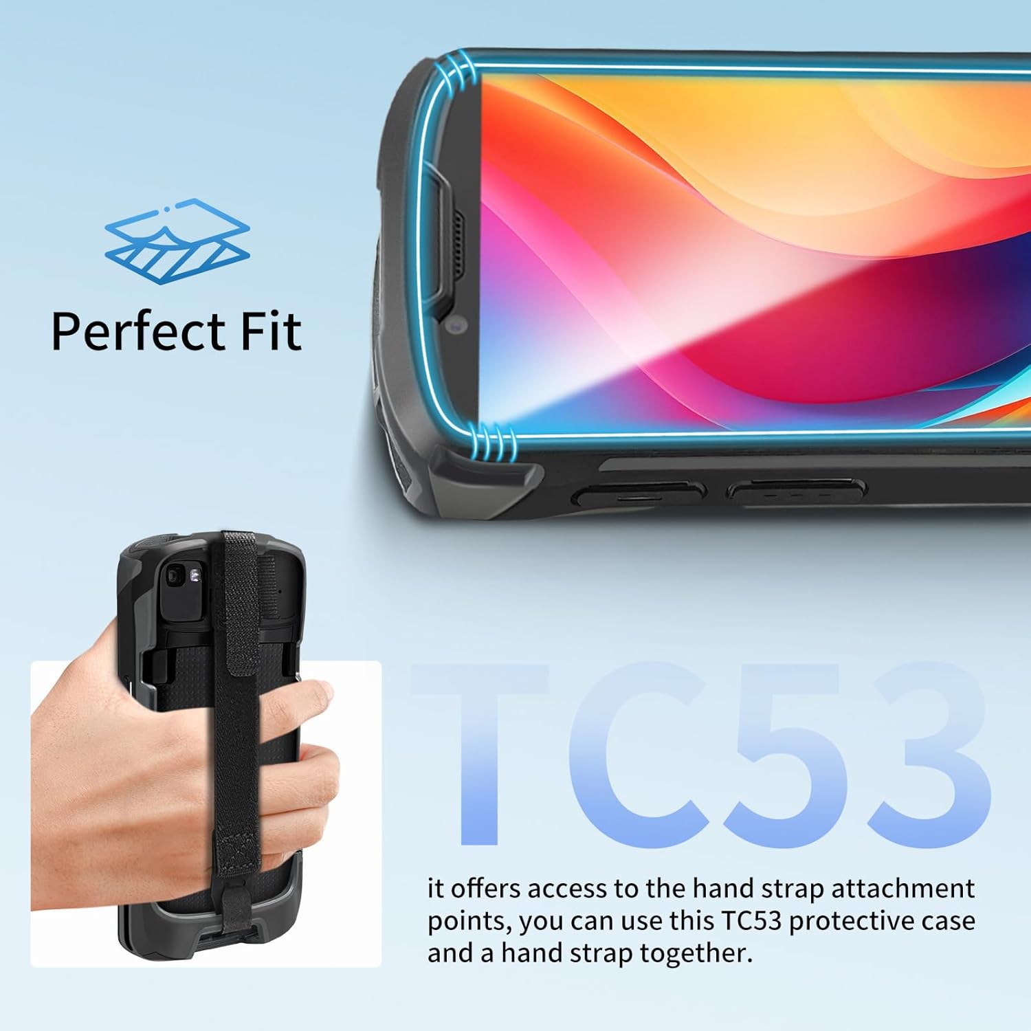 2 PCS TC53 Case [New Version 2026] Rugged Cover for Symbol Zebra TC53 TC58 Mobile Computer Scanner Cover TC53 Protective Case TC58 Protective Covers