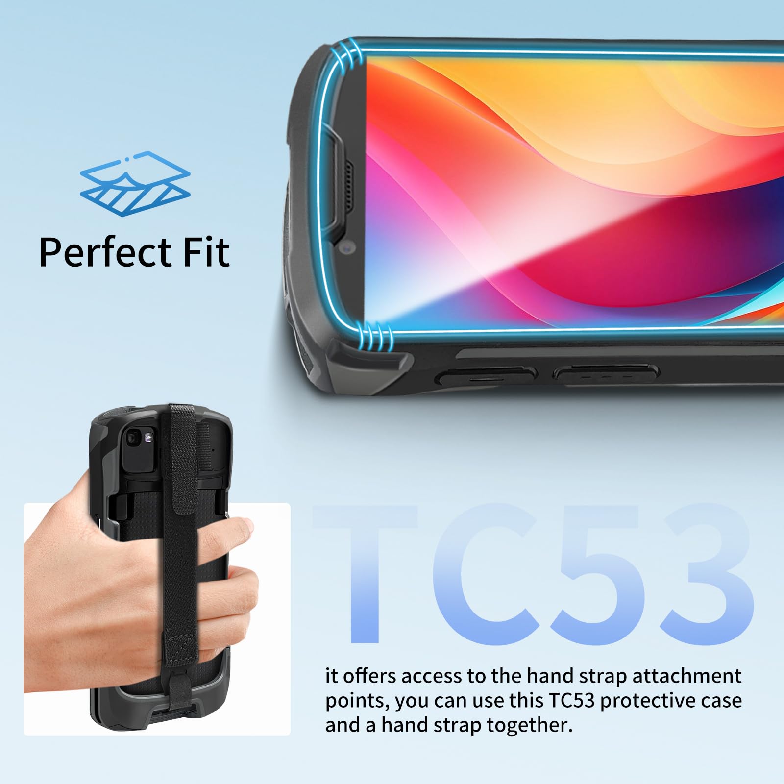 2 fundas TC53 resistentes para Symbol Zebra TC53 TC58, funda protectora para escáner de computadora móvil, TC53, TC58, fundas protectoras
