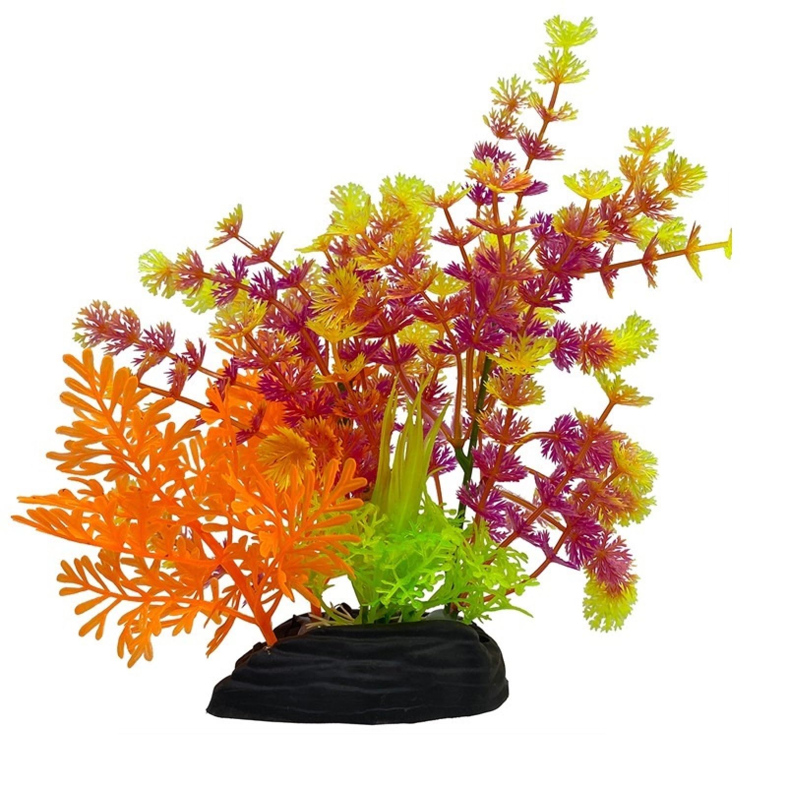 Adornos Artificiales de plástico for Plantas acuáticas, Accesorios simulación for pecera, 3 Piezas F