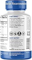 Vista 5 de Suplemento NMN 500mg NAD - Suplemento Nutri de nicotinamida mononucleótido NMN estabilizado de ultra alta absorción, 40% más NAD+ con quercetina