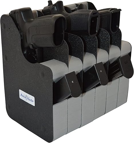 BenchMaster Estante vertical para pistolas, almacenamiento seguro para pistolas, con capacidad para 2 a 12 pistolas, organizador seguro para armas,