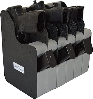 BenchMaster Vertical Pistol Rack, Handgun Safe Storage, Holds 2 to 12 Pistols, Secure Gun Holder Organizer, Kydex and Hig...