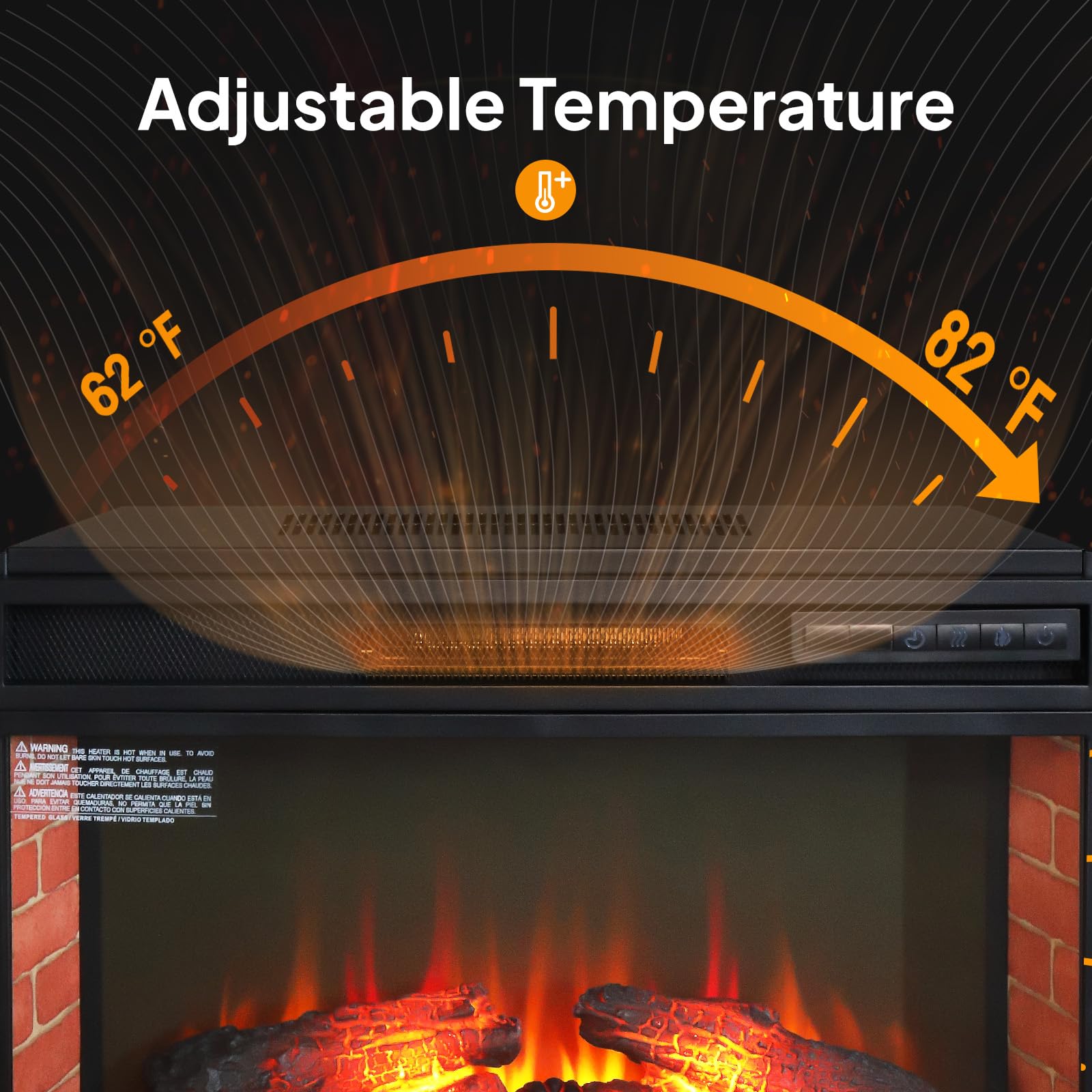 Amazon.com: ROVSUN 26 Recessed Electric Fireplace Insert w/Remote Control  Timer Adjustable Space Heater FireBox, 3 Flame Brightness, Two Side Built-in  Wall Tiles Logs,CSA Listed(Black) : Home u0026 Kitchen