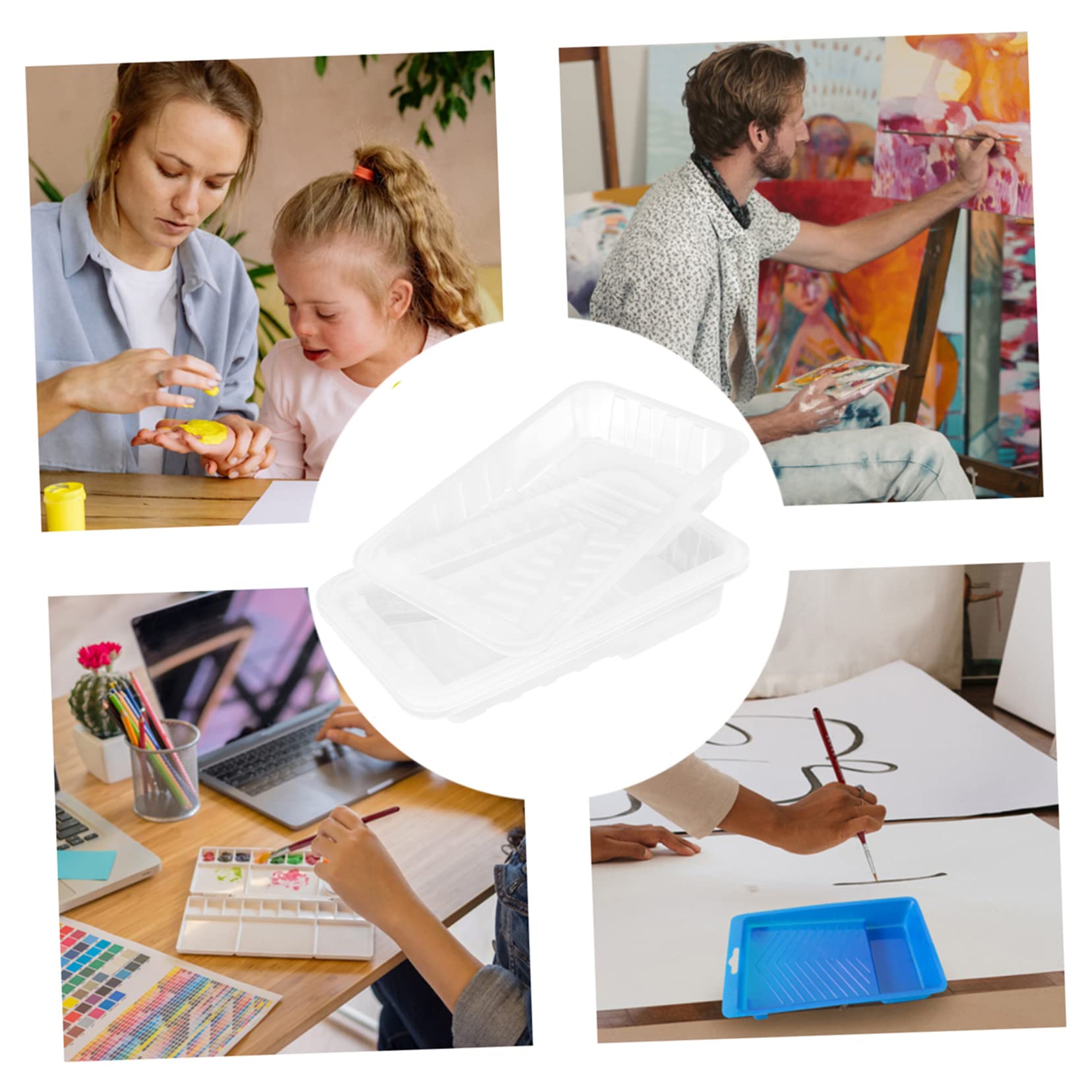 2 Series Reemplazo para Bandejas De Pintura Forros De Semitransparentes para Rodillos De Pintura Accesorios Prácticos para De 4 Piezas X 2