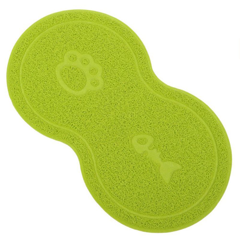 Dog Feeding Mat,Cat Bowl Mat,Pet Food Mat Waterproof Non-slip Twin Bowl Placemat,Easy to Clean Keep Floor Tidy (green)