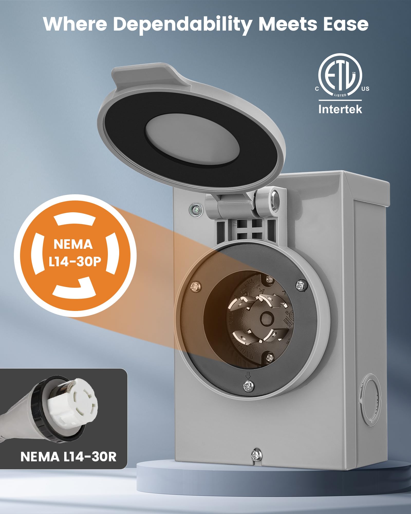 Snapklik.com : 30 Amp Generator Power Inlet Box, NEMA L14-30P Generator ...