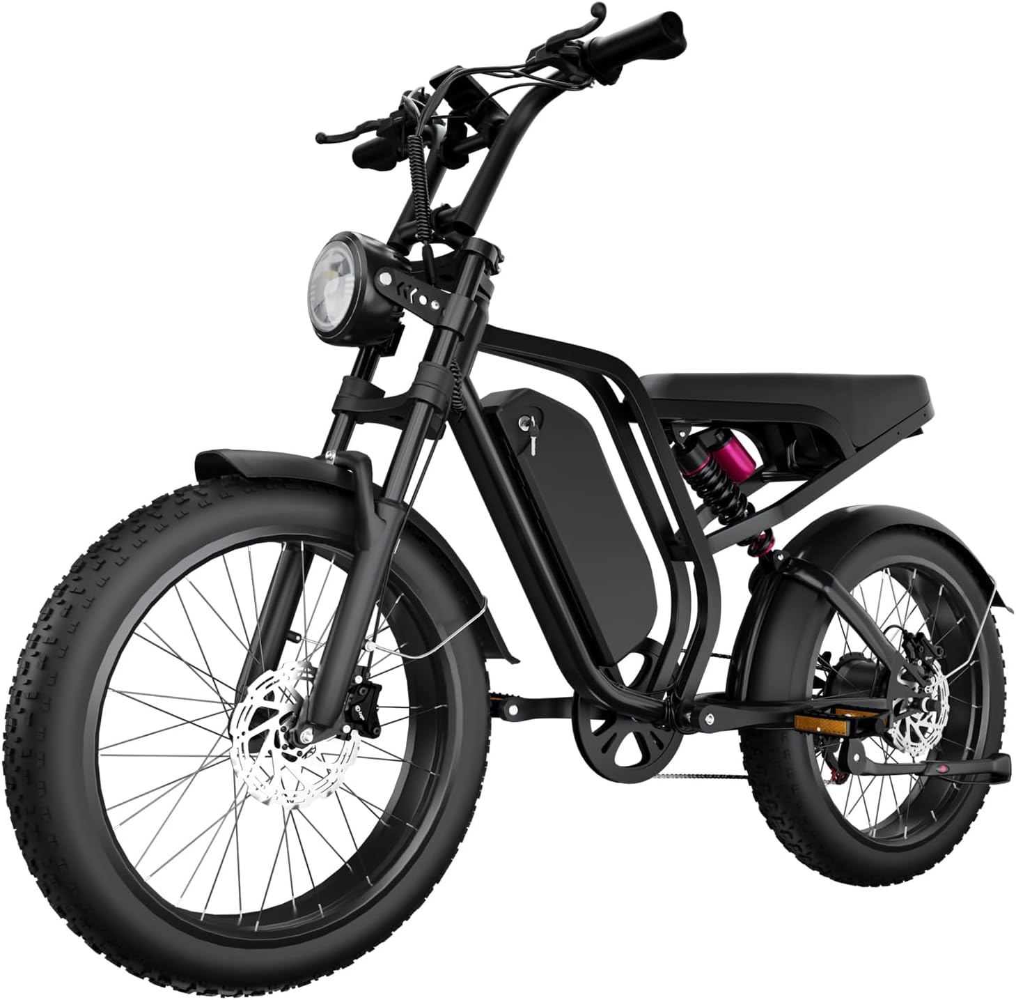 BLUVALL Electric Bike for Adults 1500W Motor, 35MPH, 52V 20AH Removable Battery Full Suspension 20” Fat tire Electric Bikes All Terrain Ebike 7 Speed Gears