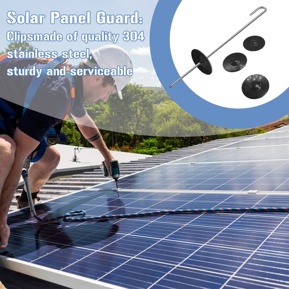 100 Pezzi Clip di protezione del pannello solare, kit di clip di fissaggio in acciaio inox per pannello solare per recinzione di piccioni