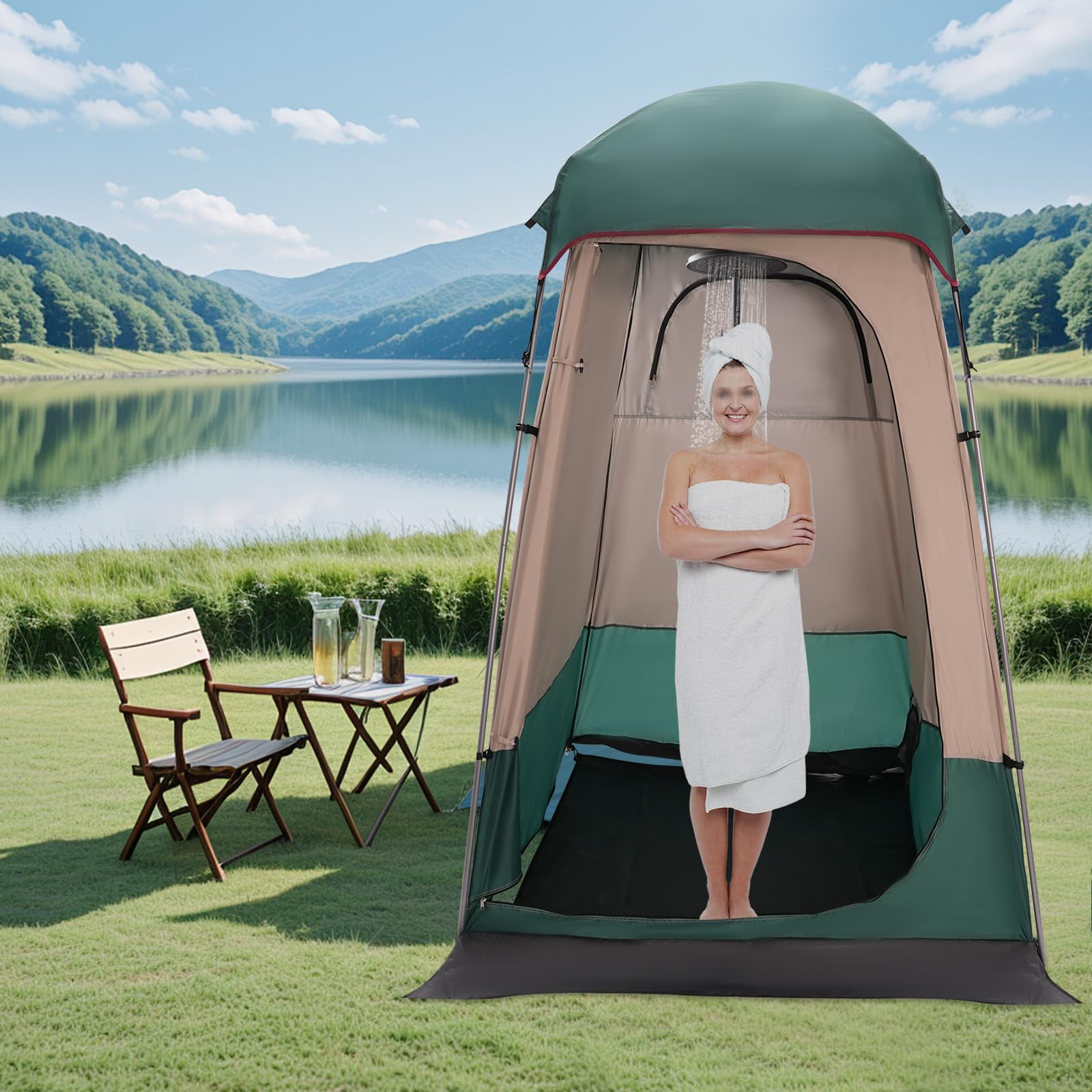 Duschzelt für den Außenbereich, tragbar, Camping, Zelt, Duschraum, Ankleidezimmer, Sonnenschutz, wasserfest, für Reisen, Picknick, Angeln, Camping
