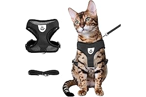 Shuyear Summer Cat Anti-Escape Adjustable Soft Mesh Cat Leash and Chest Harness Set