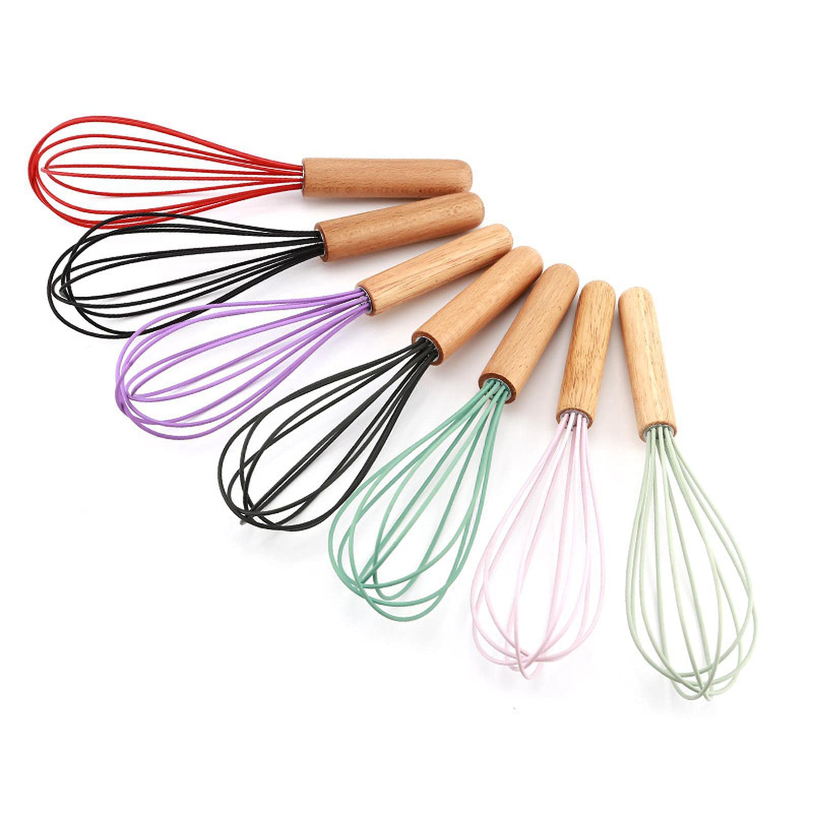 Fouet En Silicone Avec Poignée En Bois - Tête De Fouet Avec Poignée En