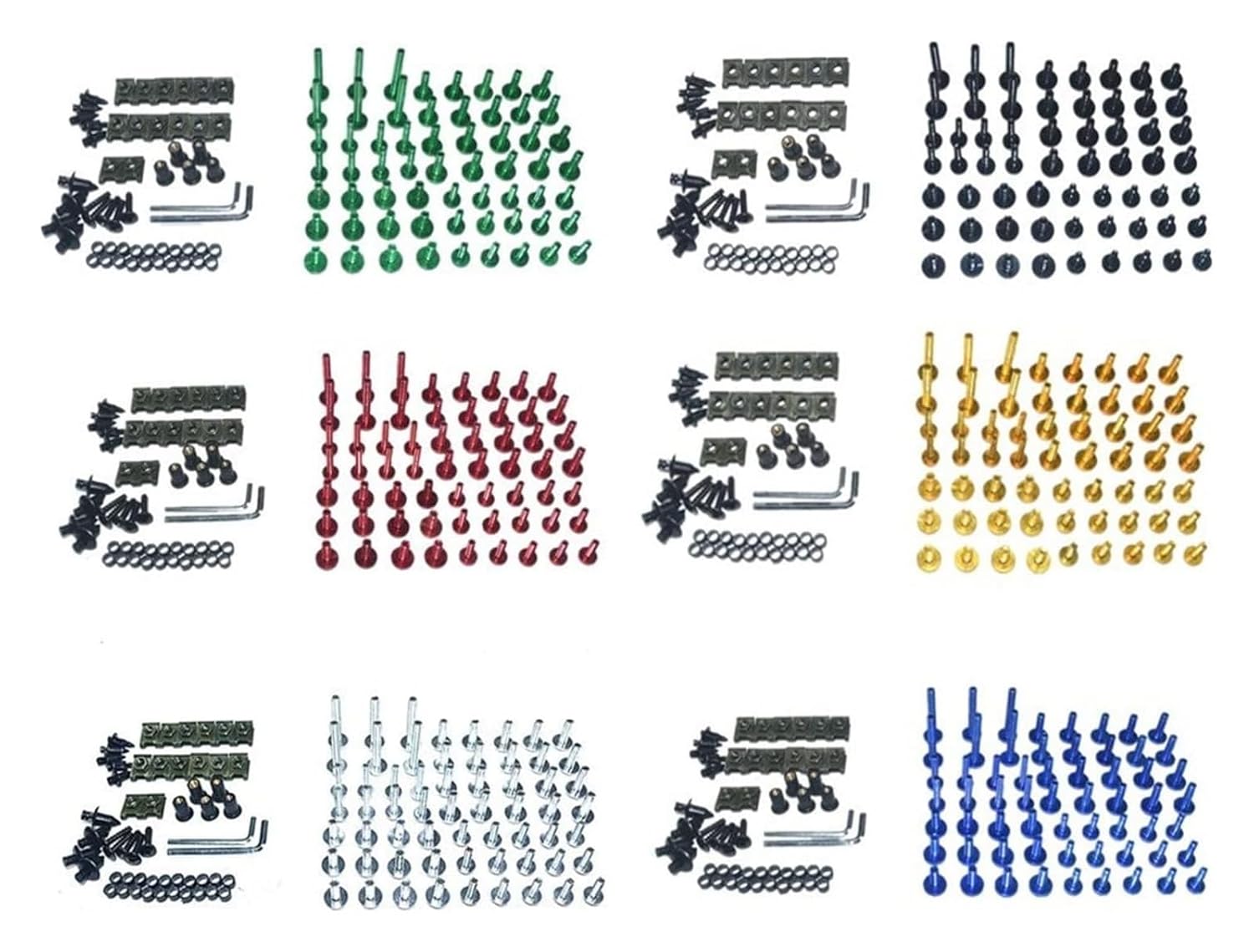 用 EX250R 2008 2009 ボディワークネジ コンプリートフェアリングボルトナットキット フロントガラス風防ボルト