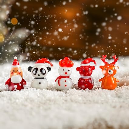 Blown glass christmas figurines