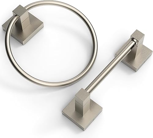 Soporte de papel higiénico de níquel cepillado, anillo de toalla, accesorios de baño, juego de accesorios de baño de doble poste giratorio, soporte