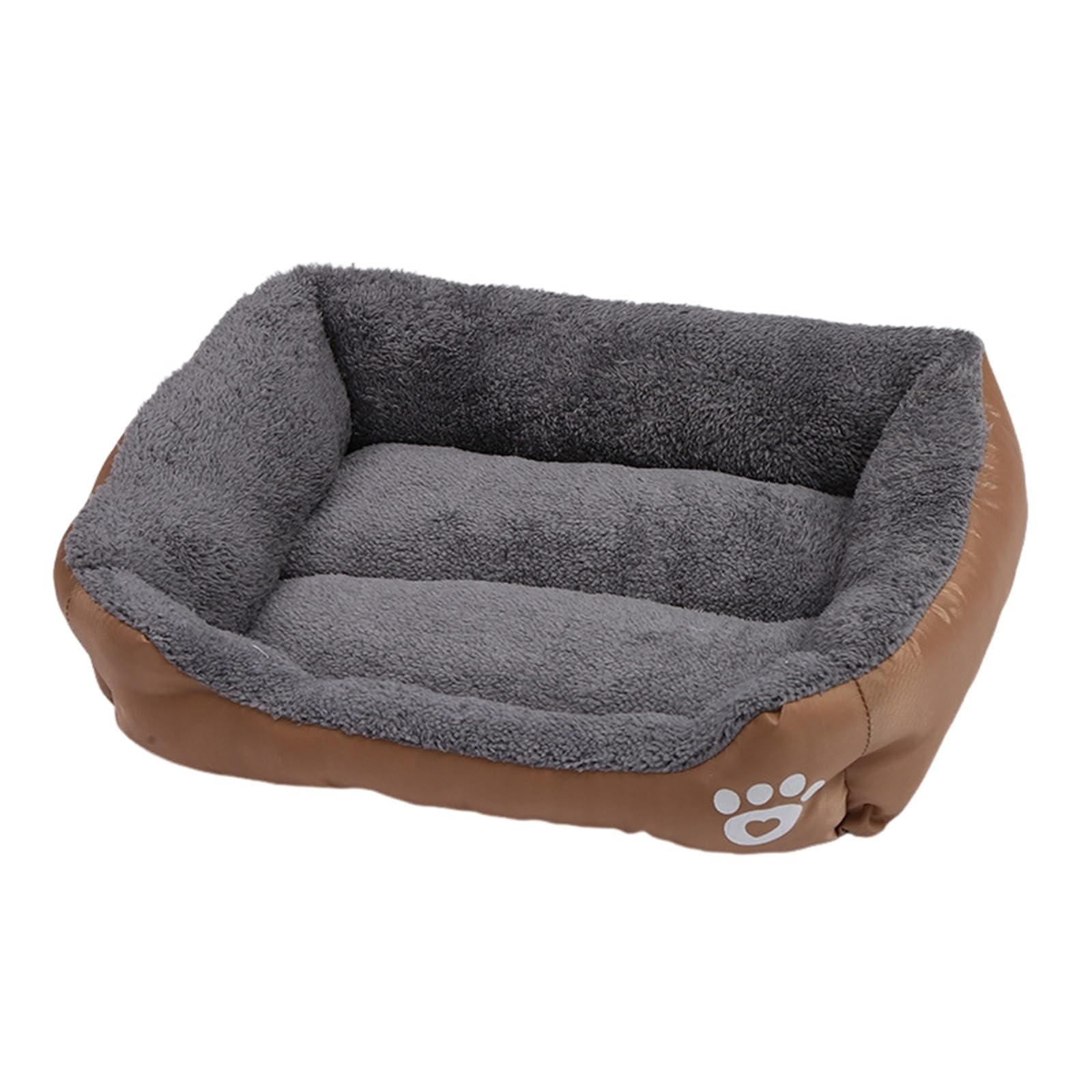 Mateju Plush Pet Bed Rectangle, Comfortable Fluffy Pet Cushion Warm Thick Warm Soft Plush Dog Cat Bed for Indoor Calming Puppy Kitten Petbed, for Small Medium (Khaki,54x42x11cm)