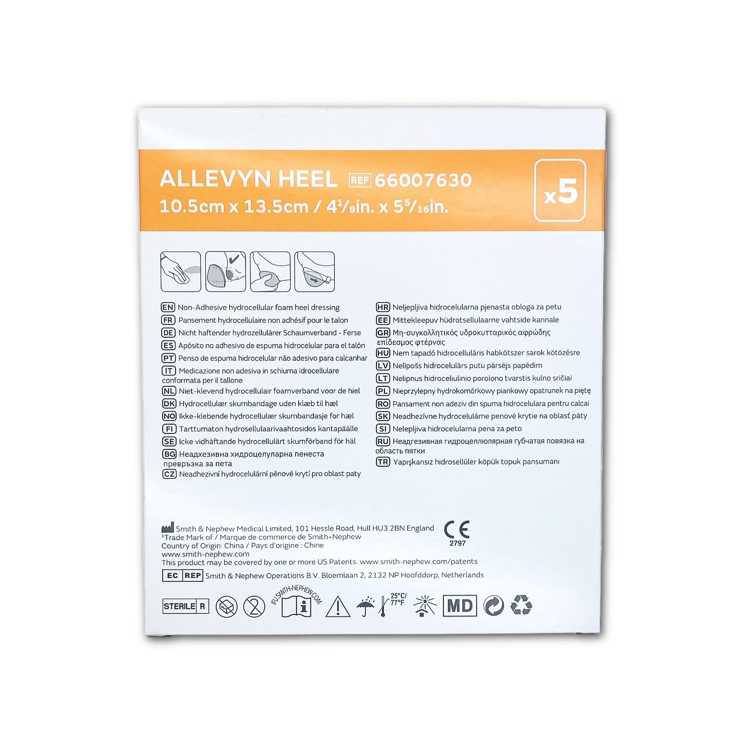 Pharmaidea 19732 Allevyn Heel, 10.5 x 13.5 cm, 5 pezzi
