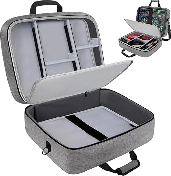 Audio Mixer Carrying Case, Cable File Bag for DJ Gear Adjustable Storage | Anti-Scratch Design Music Studio Equipment Storage Case for Tour and Travel |