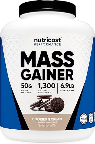 Nutricost Mass Gainer - Galletas con sabor a crema, 6.9 libras, 1.76 oz de proteína por porción, sin OMG