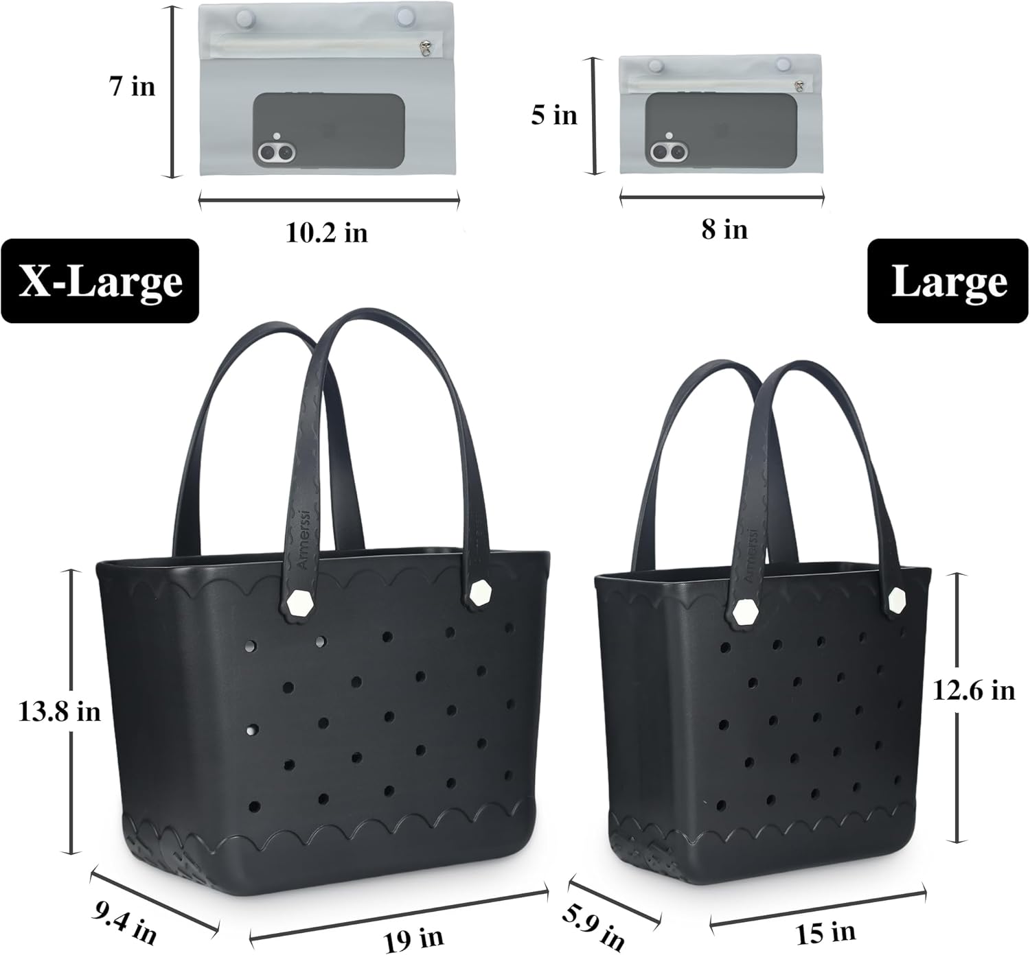 Rubber Beach Bag Waterproof Durable Large Tote Bag for Beach Sports Pool Swim Travel EVA Tote | Waterproof