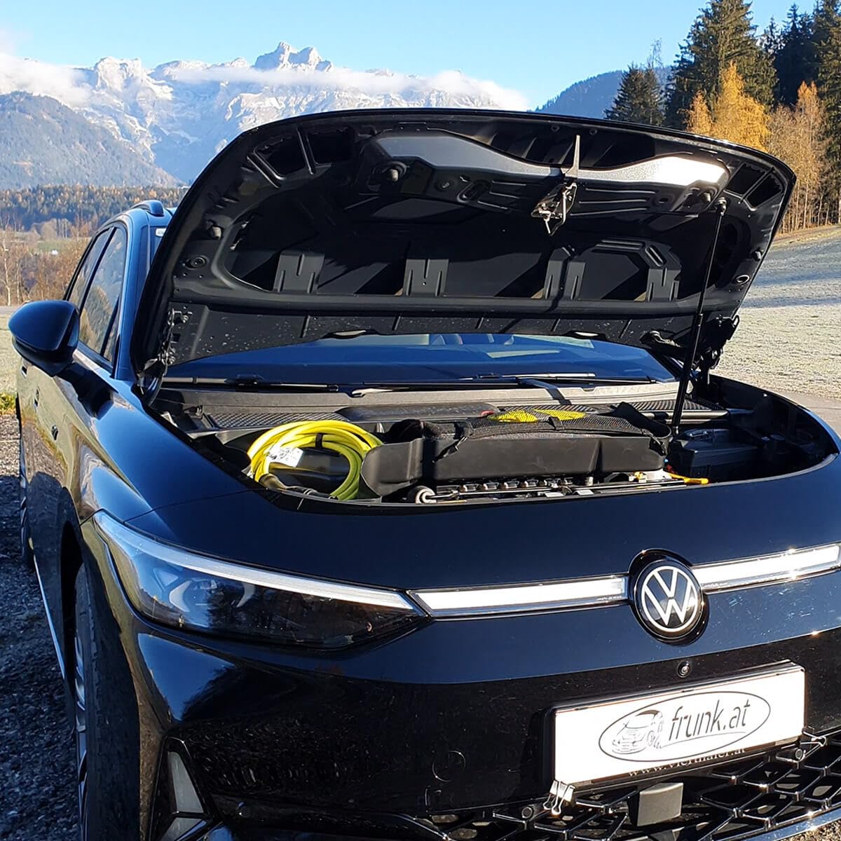 frunk + Gasdruckfeder Front Trunk vorderen Kofferraum kompatibel für VW ID.7 2023- | Erweiterter Stauraum | aus brandhemmenden Stoff ABS-V0 gefertigt | TÜV geprüft | Perfekt für Ladekabel & Zubehör