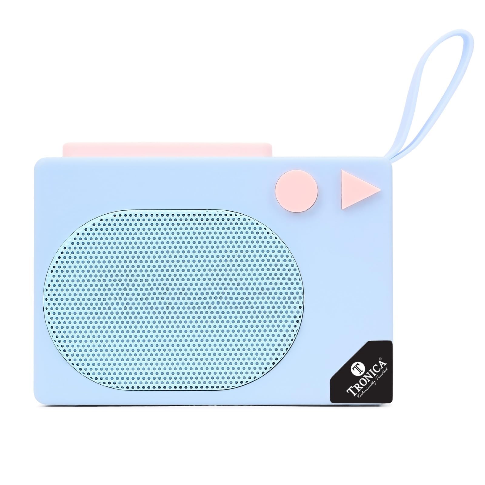 Tronica Nawab 12W Portable Bluetooth Speaker with Metal Grill, Rechargeable Battery, 5 Hours Playback, FM Radio, USB & AUX Support (Multicolor Packed in a Jute Bag)-image-5