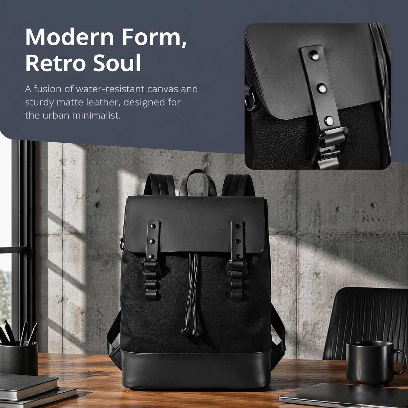 16 pulgadas portátil Oxford mochila impermeable bolso de viaje de negocios Casual Carryall,Black