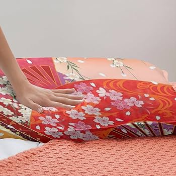 Amazon｜桜花柄 和風 和柄 布団カバー 3点セット 掛け布団カバー