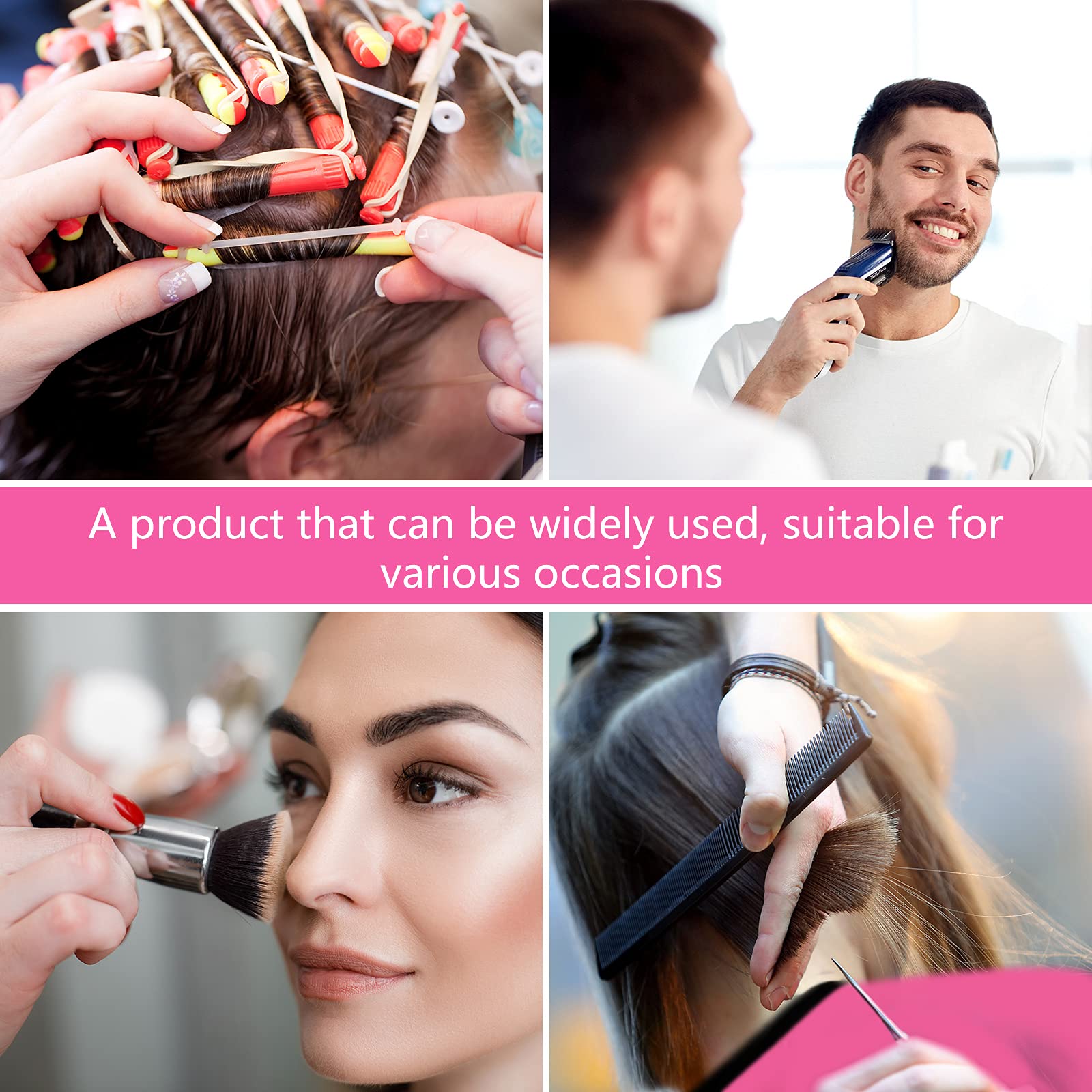 Capa corta de maquillaje para mujeres y hombres, mini capa de corte de pelo para artista, champú, salón de belleza, estilo de artista, Rosado, Mediana 5