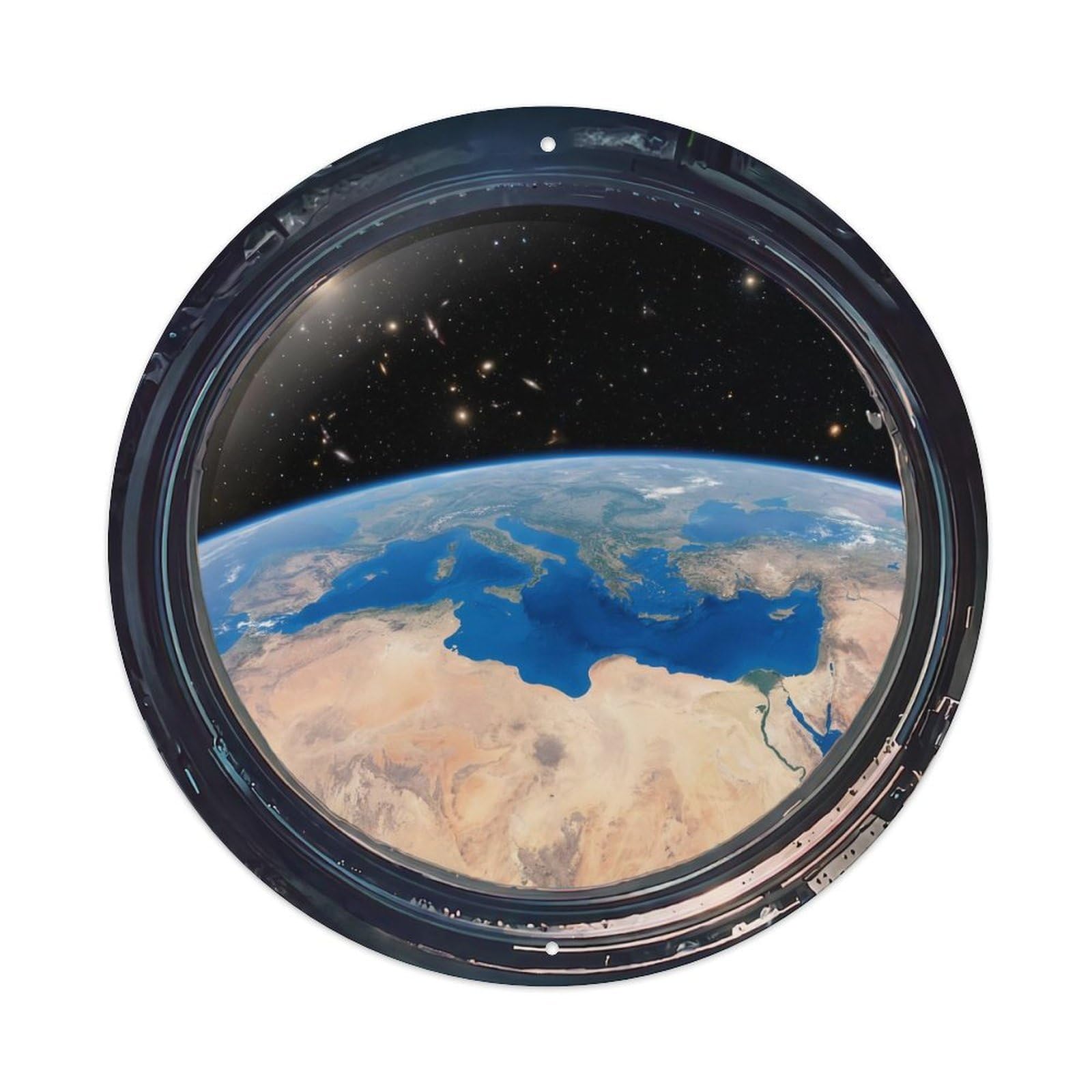 Earth Mediterranean Sea Blue Metal Tin Sign