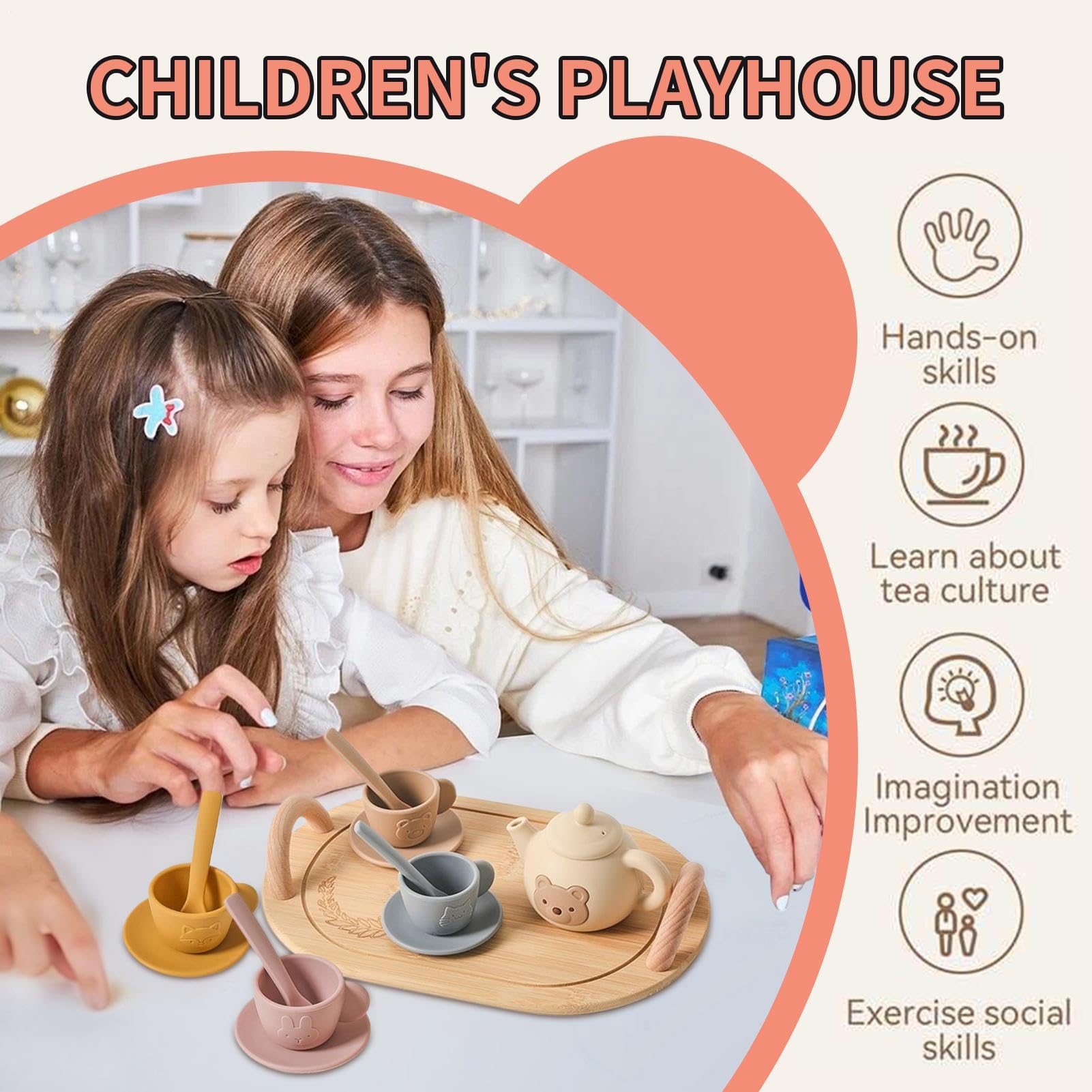 Set De Té De Silicona Juego Didáctico De Roles, Aprendizaje Y La Motricidad