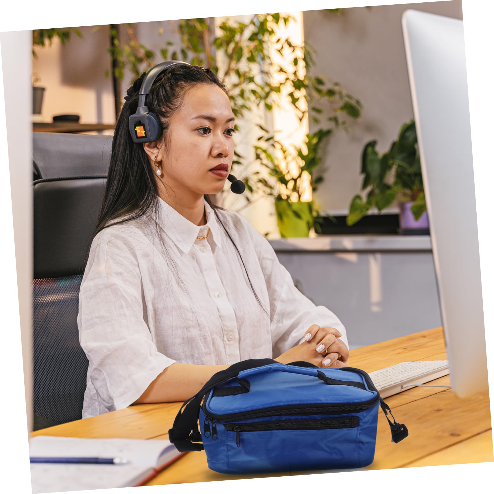 Luxshiny Bolsa Térmica para Almuerzo y Calefacción 12v Coche, Tamaño Compacto, Oxford Resistente, Calentador Eléctrico Uniforme, para Viajes y Oficina, Bolsa Aislante Portátil Azul
