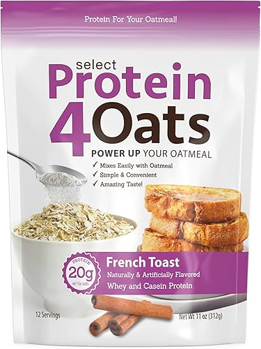 PEScience Select Protein4Oats, tostadas francesas, 12 porciones, mezcla de suero de leche y caseína para avena y avena disponible en Yaxa Colombia