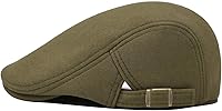 Vista 50 de VOBOOM Hombres Newsboy Cap Algodón Flat Ivy Gatsby Driving Hat Negro