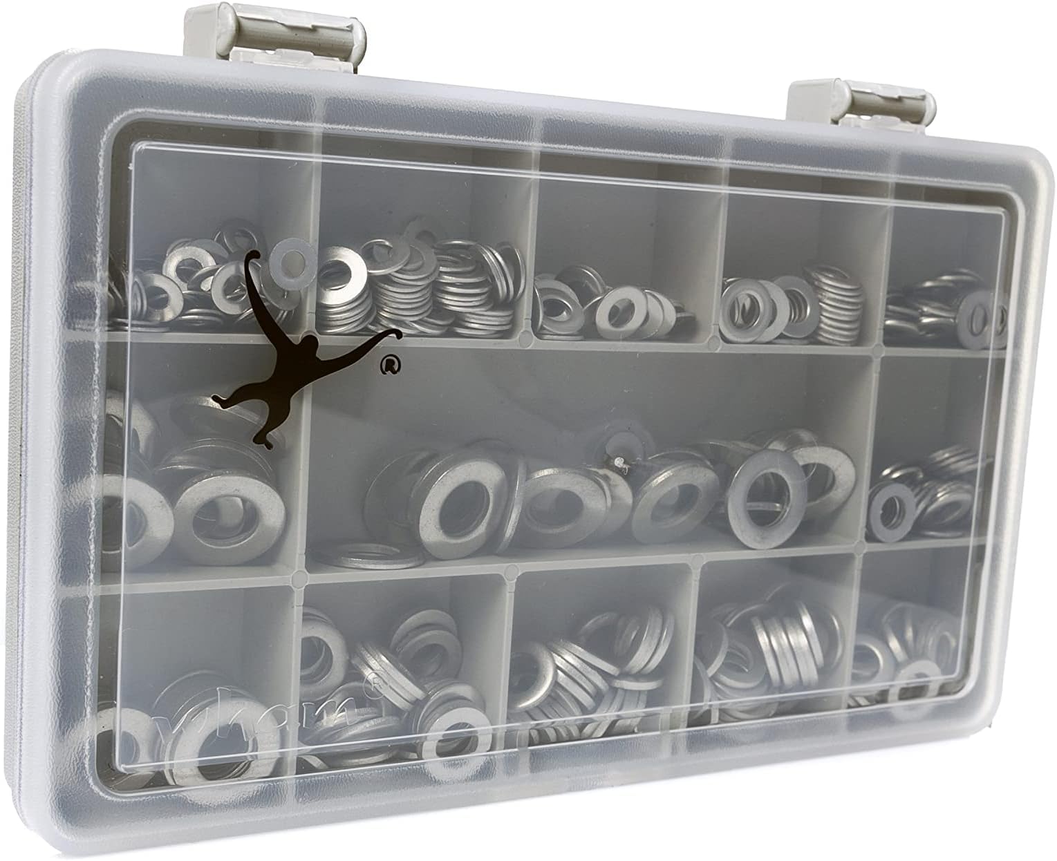Set of 460 Assorted Form-A (Thick) Flat Washers -DIN 125- M3, M4 M5, M6 and M8, A2-70 (304 Grade) Stainless Steel - Durable Recycled Compartment Box