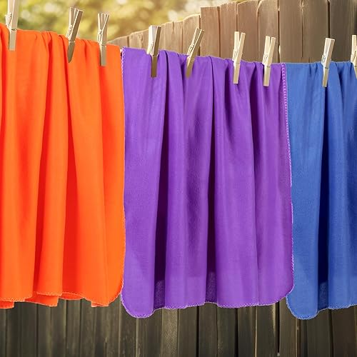 Miniatura 5 de Buryeah Paquete de 48 mantas de forro polar a granel de 50 x 60 pulgadas, suaves, acogedoras, ligeras para sofá, cama, habitación, viajes al aire