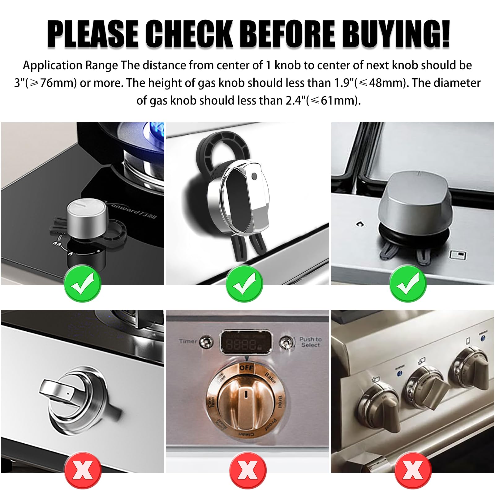 Stove Knob Safety Locks – Gas Stove Oven Knob Safety Covers –Child and Pets Proofing Locks (5 Pack) Black