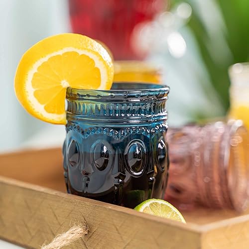 Miniatura 8 de Simple Elements - Juego de copas de vino vintage en relieve, cristalería para bebidas, cristalería vintage, cristalería para el hogar, eventos,