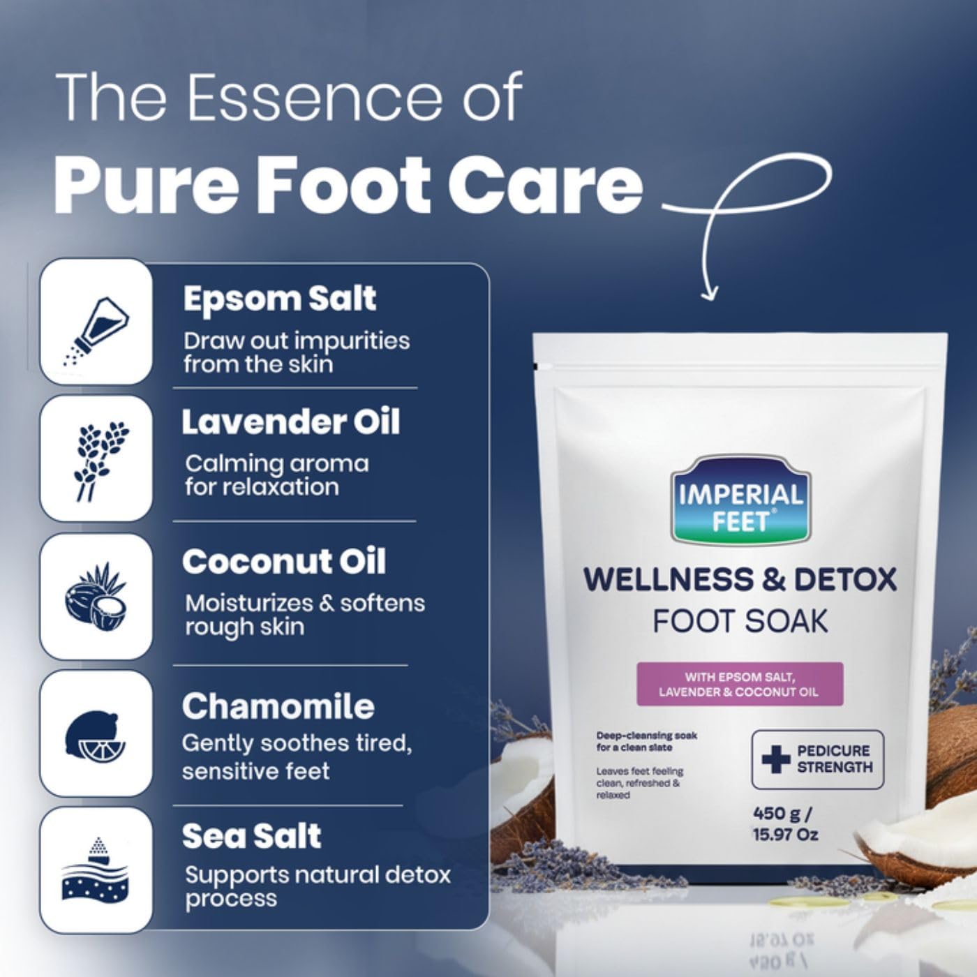Imperial Feet Epsom Salt Foot Soak for Pedicure Foot Care