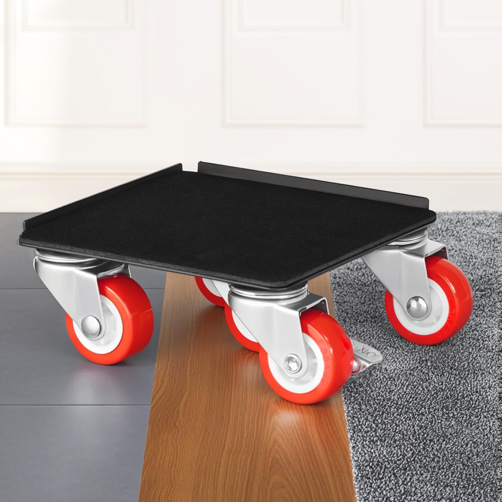 VEVOR Chariot de Déménagement 4PCS Déplace Meubles Lourds Capacité Charge 544 kg 5 Roues Pivotantes 360° Plateau Roulant Manutention Déménageur Acier Carbone pour Meuble Réfrigérateur Canapé Armoire