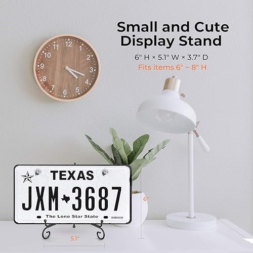 Miniatura 6 de TR-LIFE Soportes de placa para exhibición, soporte de 6 pulgadas + caballete de metal para marco de fotos, platos decorativos, libros, fotos,