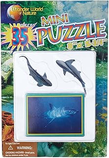 لعبة بازل صغيرة بتصميم سمكة قرش، متعددة الألوان، 35 قطعة
