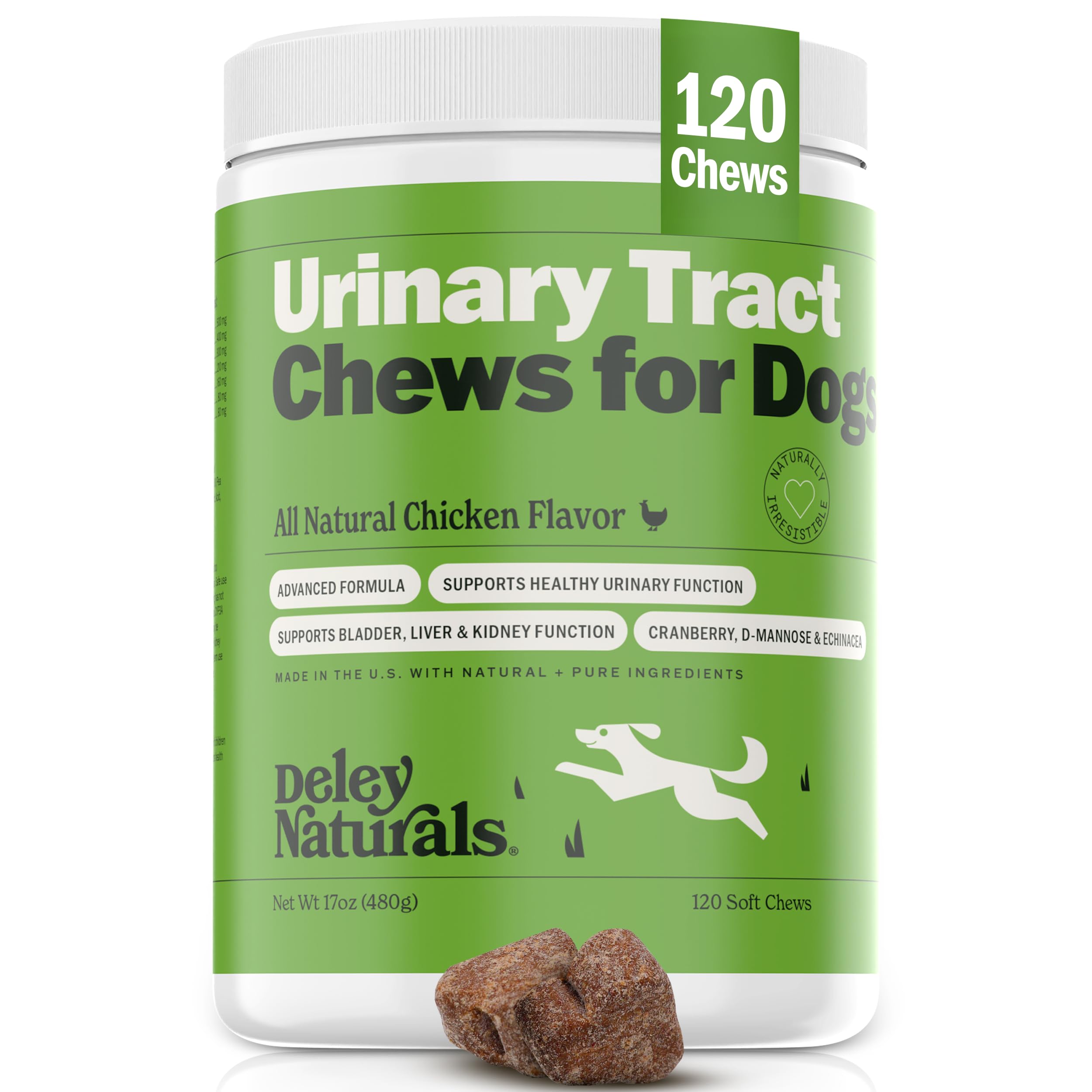 - Dog UTI Chews - Vet-Grade Cranberry Supplement for Dogs with D-Mannose & Echinacea for Bladder & Urinary Tract Health - Urinary Tract Supplements for Small to Large Breeds - 120 Chews