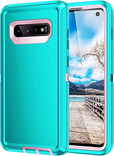 Funda para Galaxy S10, sin protector de pantalla resistente a prueba de golpes contra el polvo y la caída Poof 3 capas de protección completa contra
