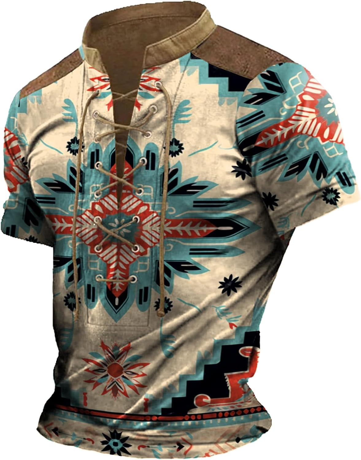 Tactical Henley Shirts for Men Short Sleeve Crewneck Retro Pullover Big Tall Novelt...