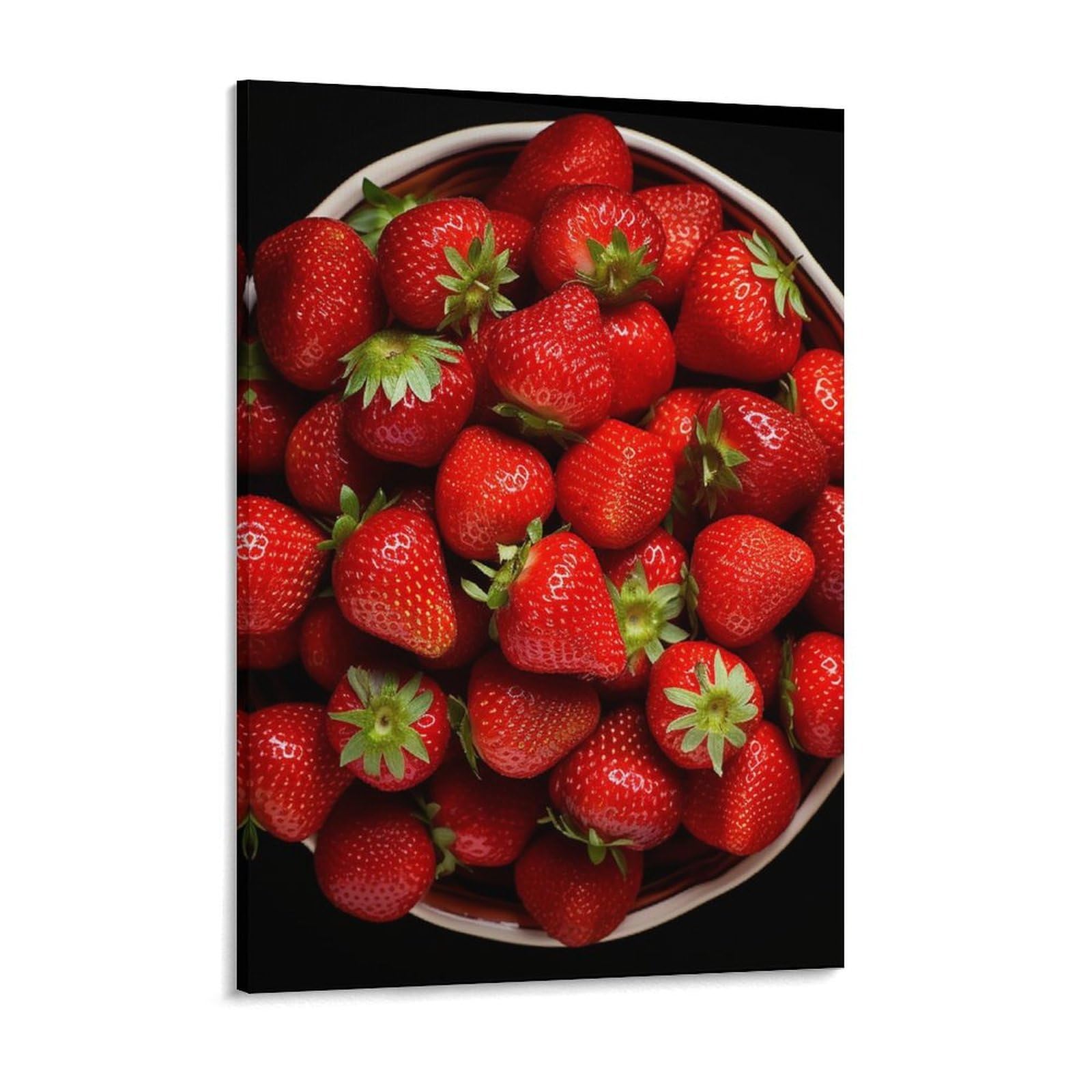 Strawberries in Bowl Canvas Wall Art for Bedroom 12x16inch Canvas Prints Artwork for Walls Modern Picture Artwork Painting for Living Room Aesthetic Wall Paintings for Bathroom Kitchen Office