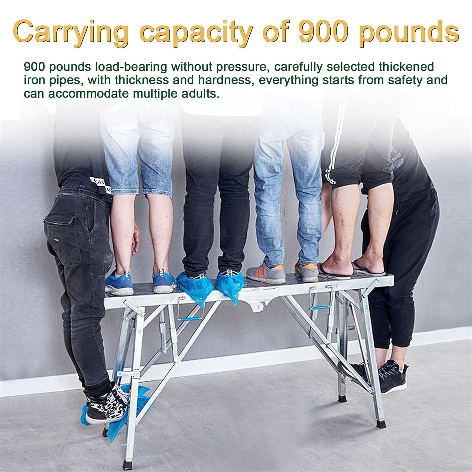 Equipo de andamio Plegable portátil, Escalera de Plataforma de Trabajo de Altura Ajustable, Banco Resistente para decoración de Techo, Limpieza, construcción